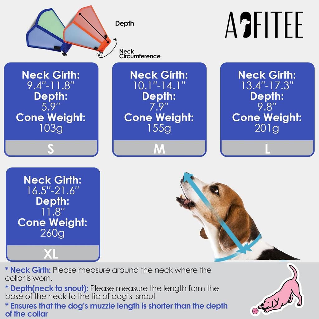 AOFITEE Dog Cone - Dog Cone Collar After Surgery, Comfy Cones for Dogs to Stop Licking, Adjustable Small Soft Dogs Cones for Wound Healing,