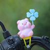 Cartoon Windmill Car Decoration with Soft Doll Cute Rotary Ornament for Dashboard Handlebar & Vent Solar/Manual Spin Fun Summer Gift for Car Bike