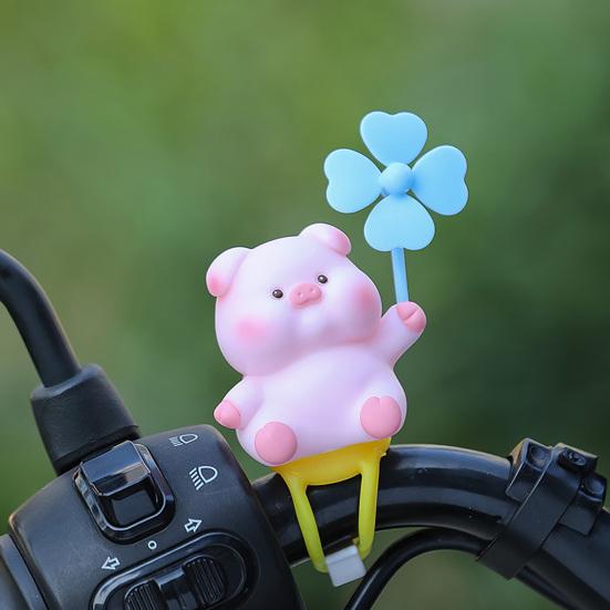 Cartoon Windmill Car Decoration with Soft Doll Cute Rotary Ornament for Dashboard Handlebar & Vent Solar/Manual Spin Fun Summer Gift for Car Bike