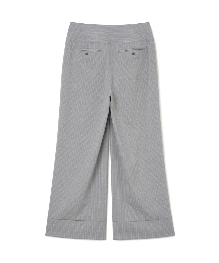 MILLO WOMEN Striped Button Pants [Gray]