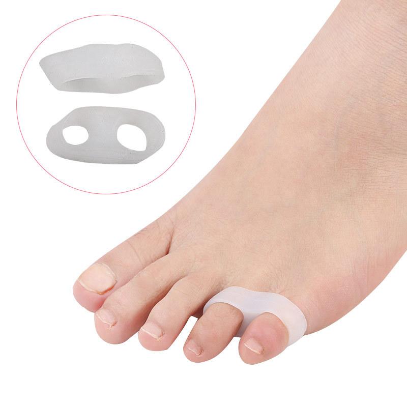 RHJB 2Pcs=1Pairs SEBS Double Ring Toe Splitter Overlapping Toe Separator Hallux Valgus Corrector Toe Separator Skin Care Tools Little toe (2PCS)