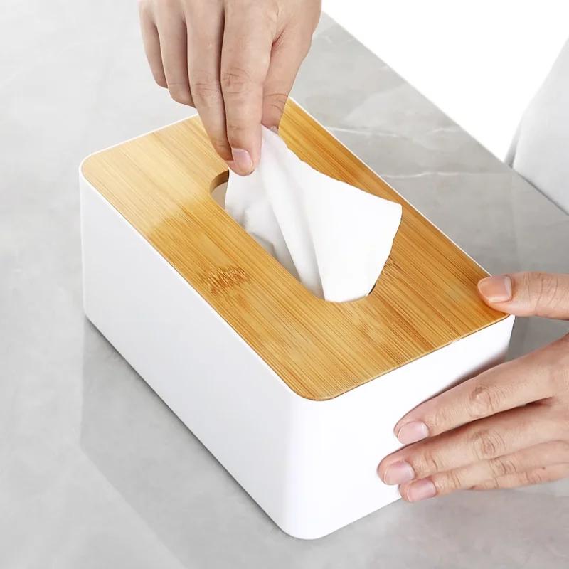 

Бамбуковая коробка для салфеток Аксессуары Простой обеденный стол для гостиной Журнальный столик Коробка для салфеток Настольное хранение Кухонное хранение