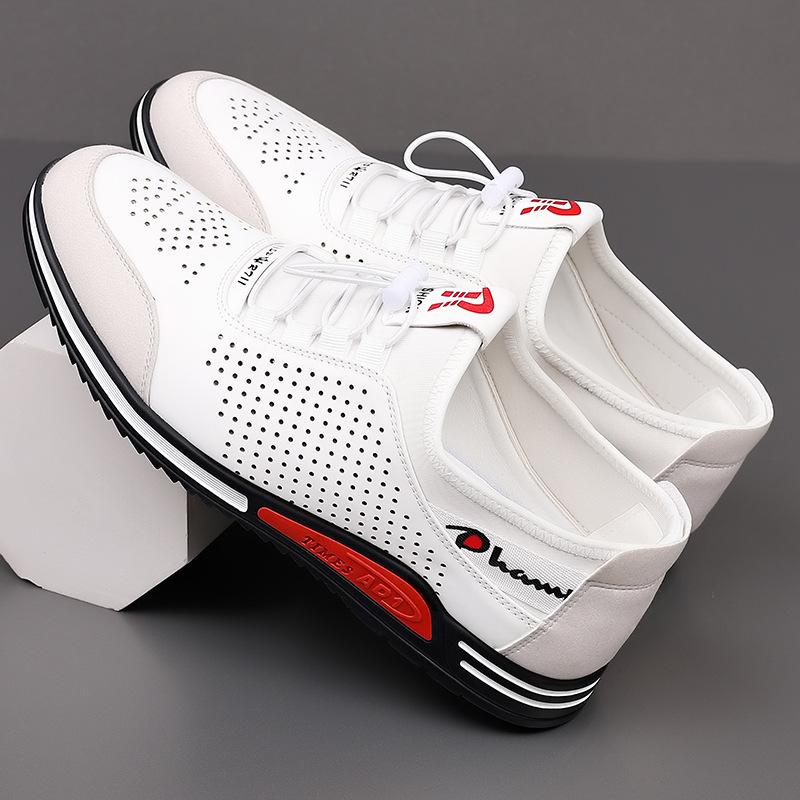 2025 new men's casual leather shoes men's shoes light and breathable trend Korean version trendy shoes board shoes