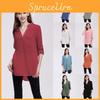 Stylish Chiffon Blouses For Women Loose Fit V-neck Shirts With Long Sleeves Perfect For Office And Casual Wear In Spring