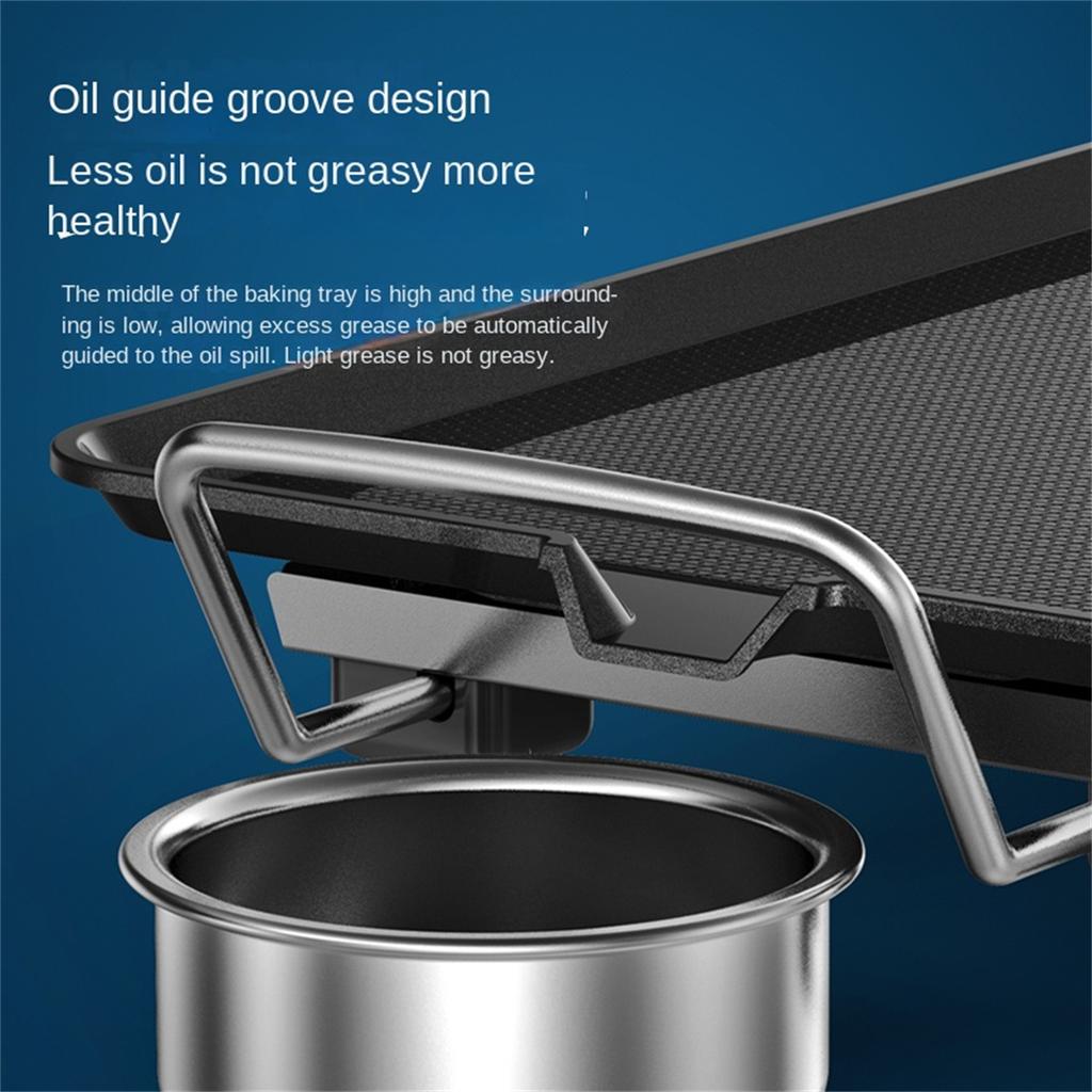 Aoran Non Stick Electric Grill, Smokeless Grill, Temperature Adjustable At 5 Levels, Household Electric Grill Cooking Tool