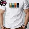 Summer Short Sleeve Round Neck Tee with Colorful Stripes Men Clothing Men "One Day At A Time" Graphic Casual T-Shirt