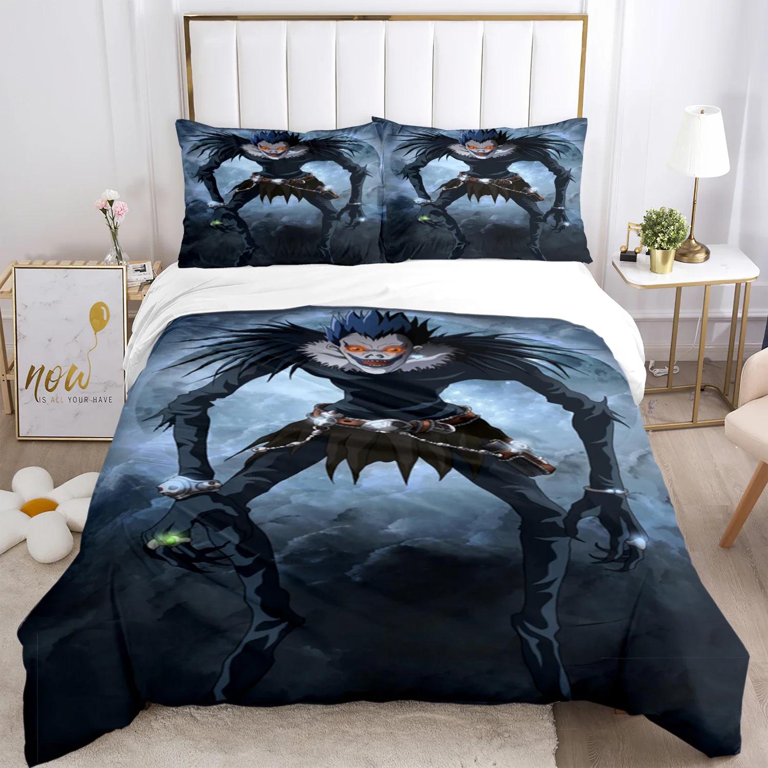 

Death Note Print Three Piece Bedding Set Fashion Article Children or Adults for Beds Quilt Covers Pillowcases Bedding Set Gift 135x200cm