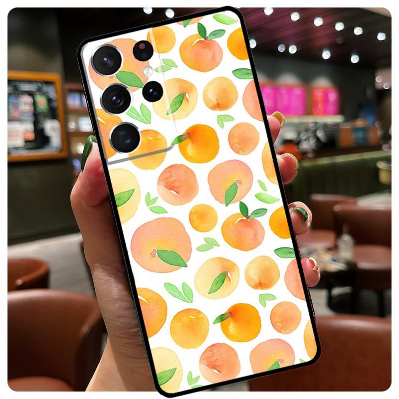 

Summer Fruit Orange Phone Case For Samsung Galaxy S25 Ultra S20 S21 S22 S23 S24 Ultra S9 S10 Plus S25 FE Cover Galaxy S23Ultra