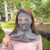 Solid Color Sunscreen Mask Sun Protection Neck Wrap Simple Ice Silk Face Veil  Sports