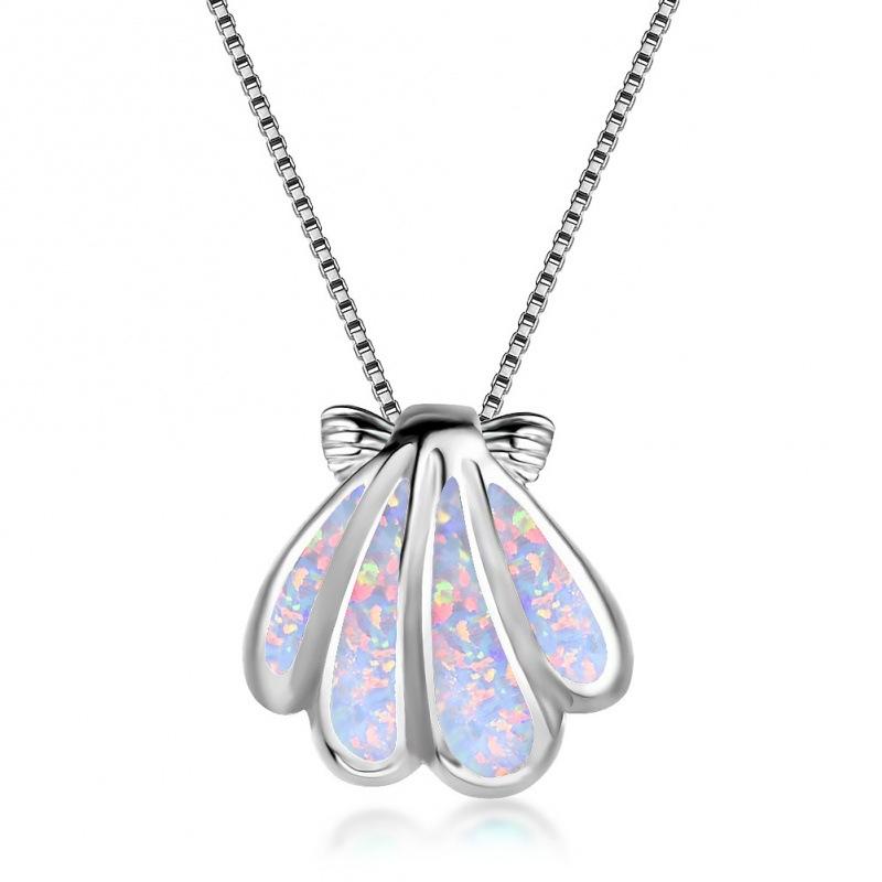 

Fashion Blue Shell Necklace Femininity Personality Versatile Jewelry
