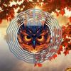 Flame Eagle Mandalala Wind Chime 2D Printed Metal Decor for Outdoor Garden Balcony Vibrant Orange Blue Feathers Handcrafted Eagle Design
