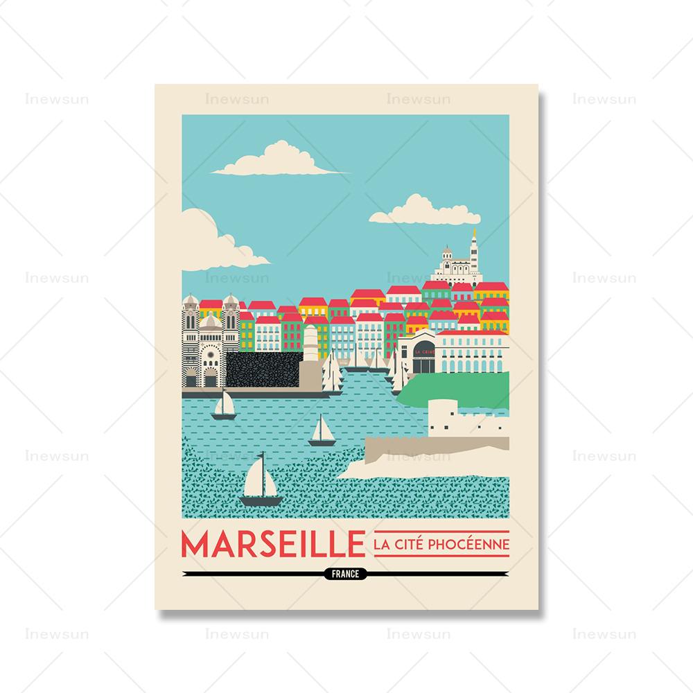 Shanghai Tokyo Seoul Newcastle Cityscape Poster and Print Nordic City View Canvas Painting Color Picture Living Room Home Decor