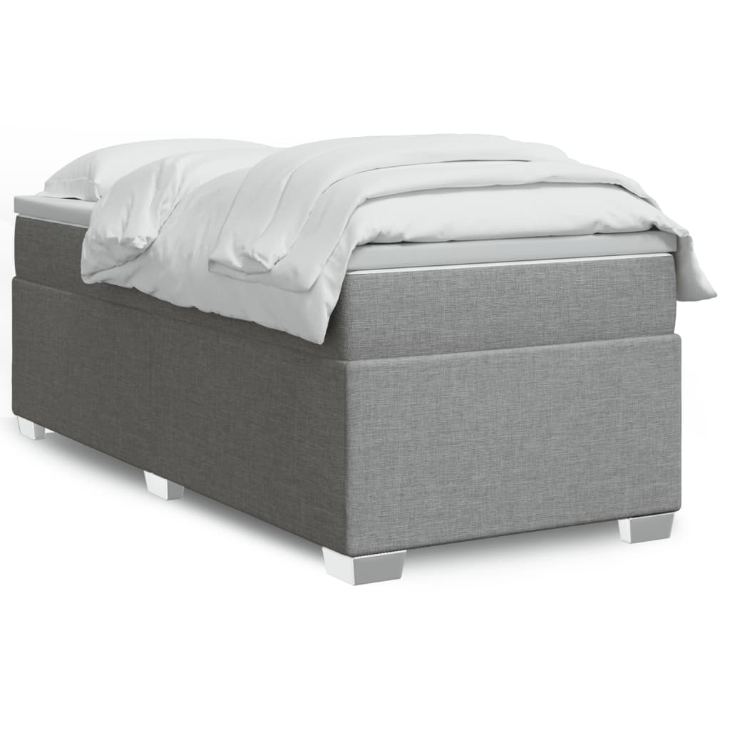 Vidaxl Letto Continentale Con Materasso, Grigio Chiaro, Tessuto, 80X200 Cm