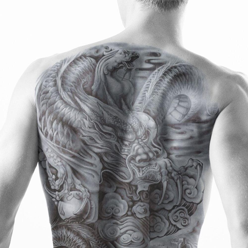 Wolf Large Tiger Dragon Full Back Tattoo Stickers Tattoo Sticker Waterproof Decal TemporaryTattoo