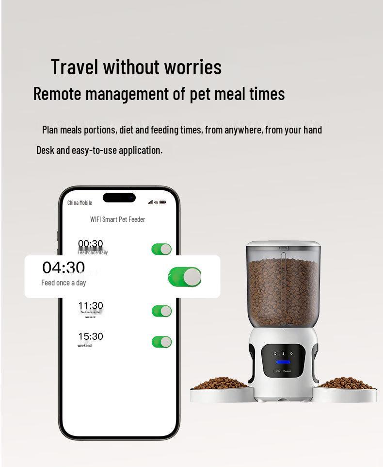 Smart Dual-Lens Automatic Cat Feeder with Camera