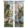 Cartoon Dinosaur Tulle Curtains for Living Room Printed Sheer Voile Curtain Bedroom Window Screening Drapes Blinds Home Decor