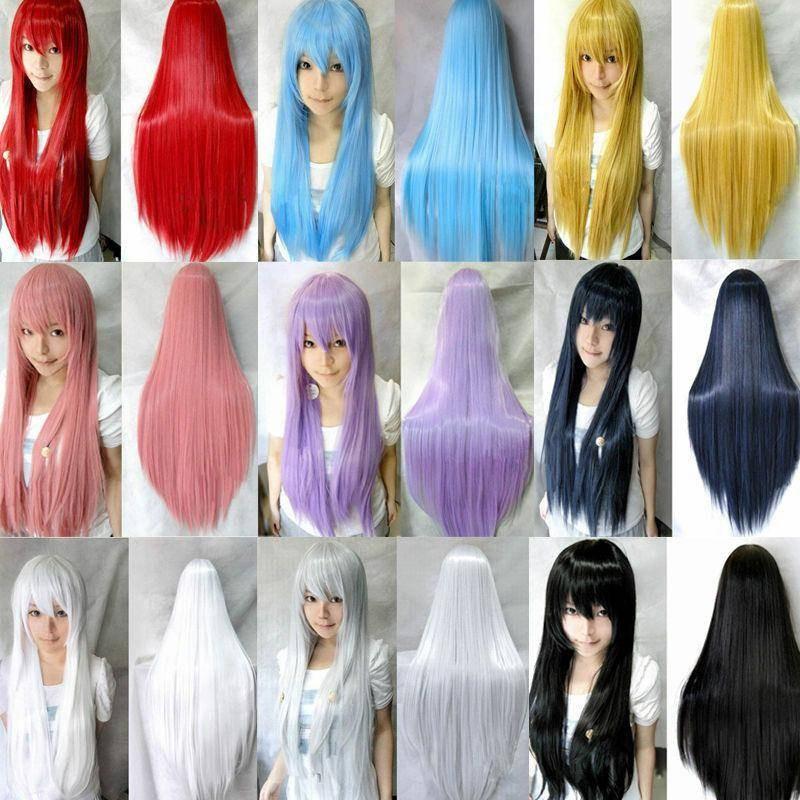 80cm Lange Wellenperücke in Lebhaften Farben Hochtemperaturfaser Ideal für Cosplay-Veranstaltungen