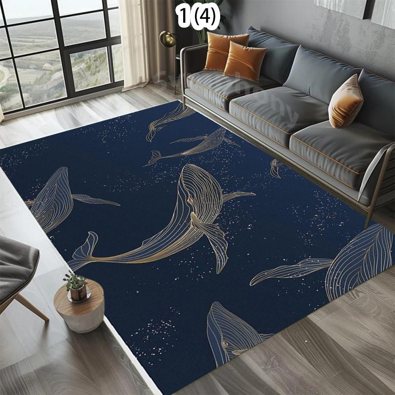 Rugs Dreamy Blue Whale Carpets Live Room Bedroom Floor Mat Home Decor Kids Play Rug Table Chair Mat Easy To Clean Carpet Gift