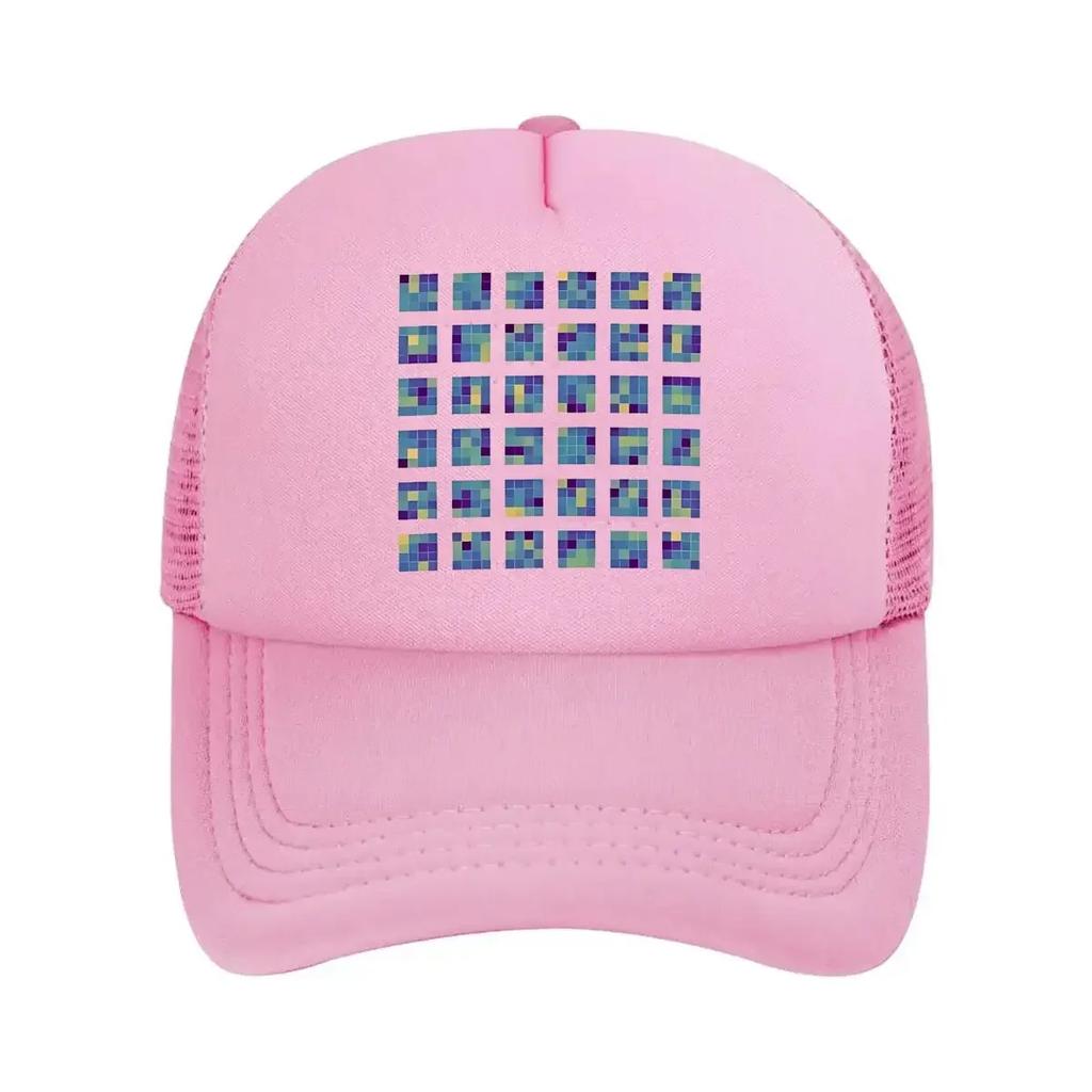 Color Grid Abstract Art Design Mesh Baseball Cap