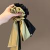 Satin Bowknot Elastic Hair Bands For Women Girls Pearl Solid Color Scrunchies French Hair Ties Hair Accessories Ponytail Holder