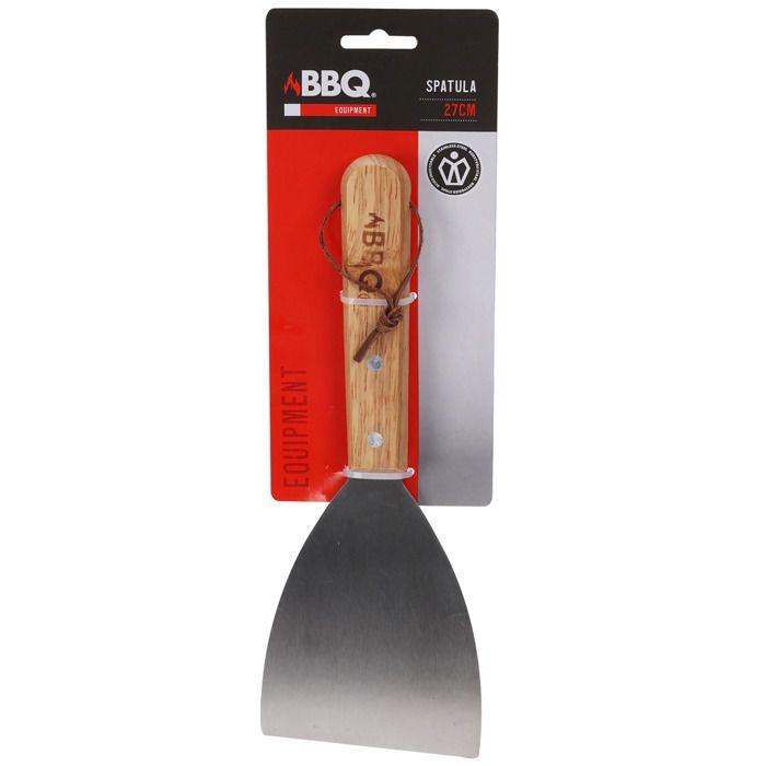 Spatule en acier inoxydable avec manche en bois 27 cm - BBQ