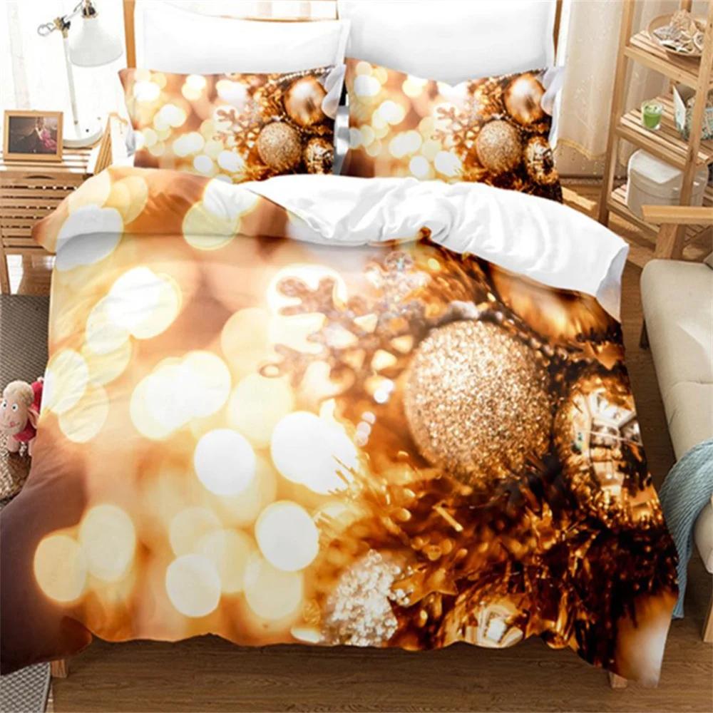 Jul Ruter God Jul Tre Dynetrekk Twin King Festival Julenissen Reinsdyr Sengetøy Sett Polyester Dyne For Voksne Hjemmedekor