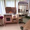 Nordic Wooden Dollhouse Kitchen Set for Kids Pretend Play 