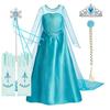 Halloween Elsa Dress for Girls Children Party Princess Costume Kids Disguise with Long Cloak Girl Snow Queen Carnival Clothes