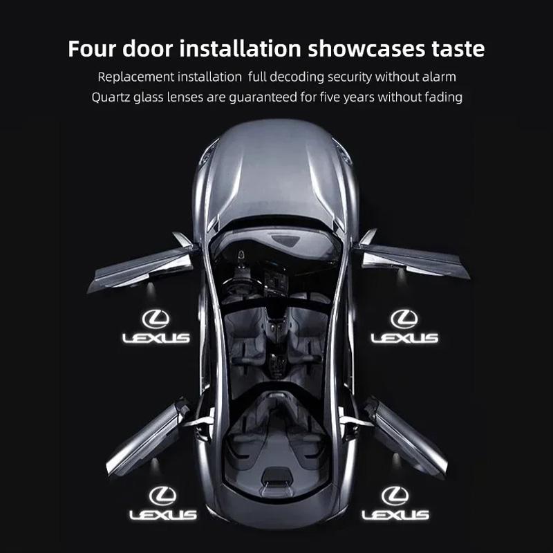 HD Car Door Lamp Projector Car Badge Welcome Light For Lexus F SPORT RX330 IS250 Ct200h ES300h RX350 IS300h RX450h NX300h RX400h
