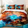 Avatar Der Herr der Elemente Benutzerdefinierter Name 3-teiliges Set Perfekt für das Schlafzimmer Bequemes Bettwäscheset enthält einen Bettbezug und zwei Kissenbezüge Ideal für Geburtstage
