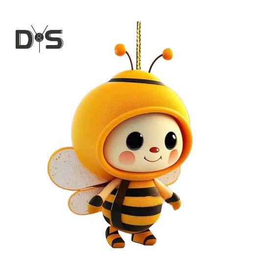 

Подвесной орнамент в виде пчелы для автомобиля, акриловая пчела, праздничный декор, милый брелок для ключей в виде пчелы, сумка для салона автомобиля, подарок на ключ F