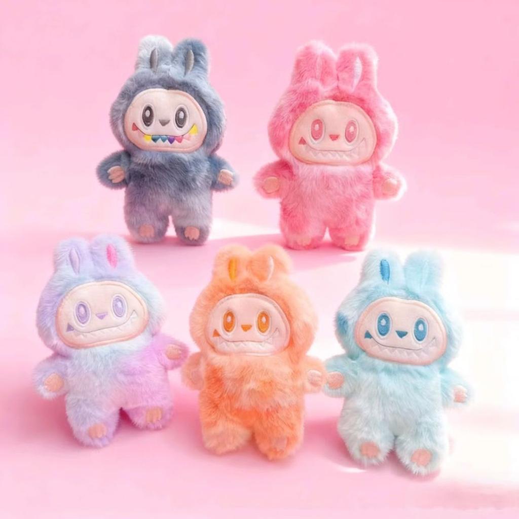 Cute La Cloth Squeezing Doll Pendant Cartoon Bubble Mate Keychain Pendant Grab Doll Machine Toy