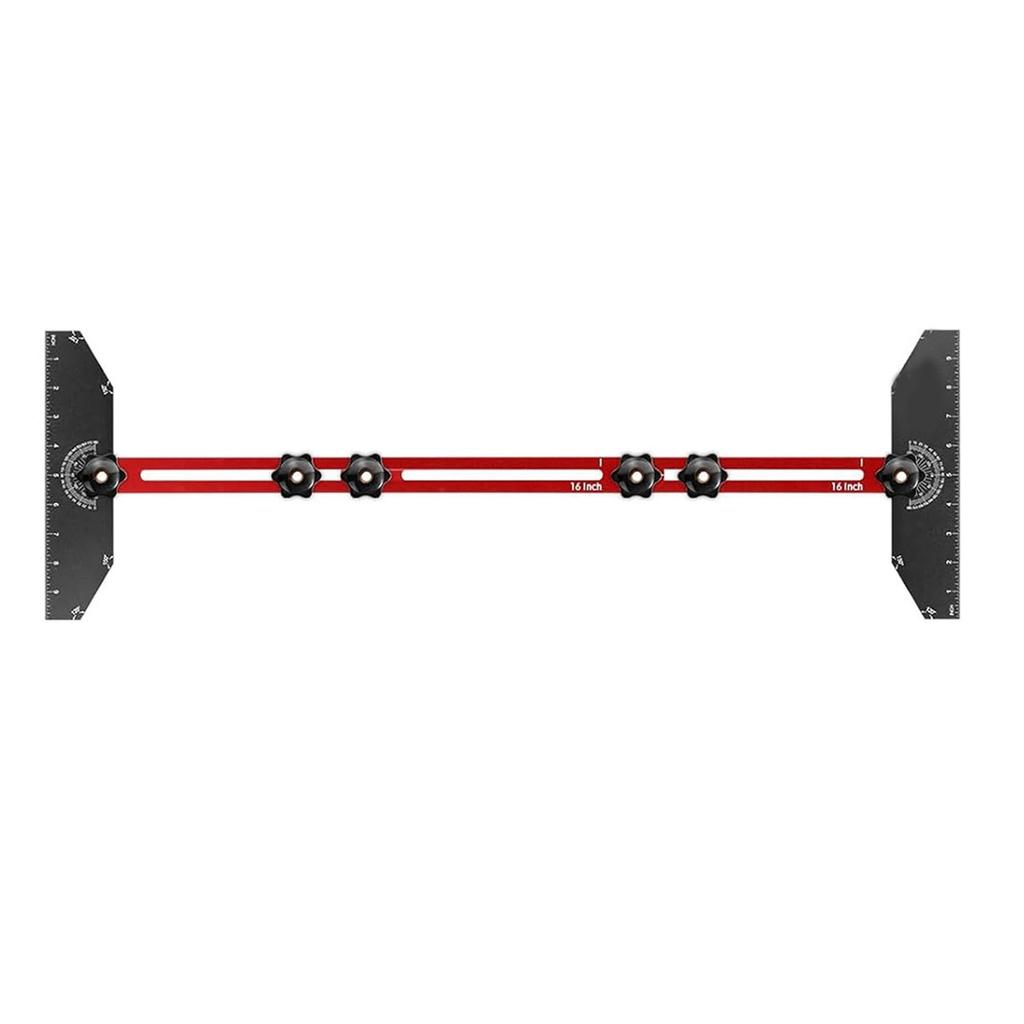 Stair Tread Template Tool Measuring Jig Aluminum Alloy Gauge Adjustable Sliding Installer with Case for Layout Projects