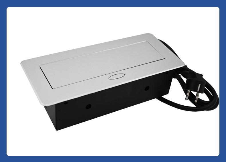 European Standard Desk Power Cord Box: Embedded, Flip-up Multi-functional Hidden Socket