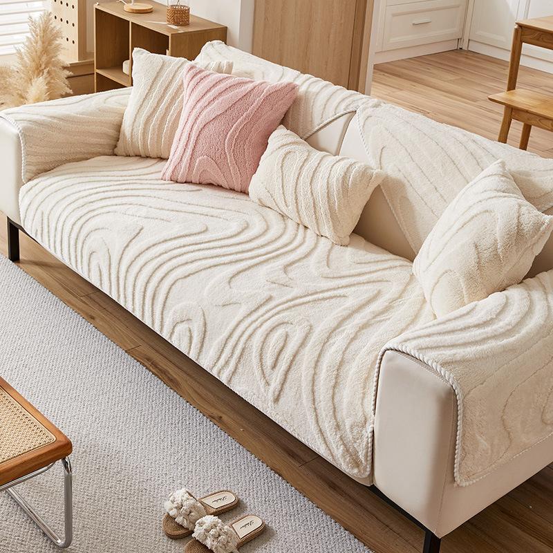 

Shu Cotton Lint Sofa Cushion New Four-Season Universal Non-Slip Seat Cushion Modern Simple Thickened Sofa Cover Cover Cloth 70*70cm