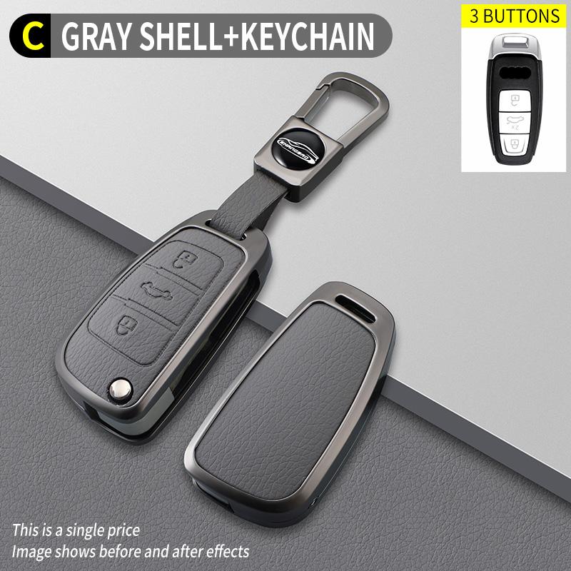 Zinc Alloy Car Flip Key Case Cover for A1 A3 A4 8P 8L 8V A5 B6 B7 A6 A7 C5 C6 Q3 Q5 Q7 4F S3 S4 S6 RS3 TT Shell Accessories