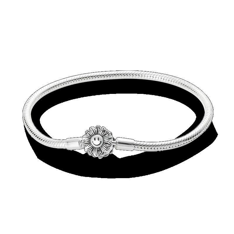 925 Silver Bracelet Butterfly Flower Clover Green Cat Claw Love Zircon Jewelry Gifts for Women 17-20CM