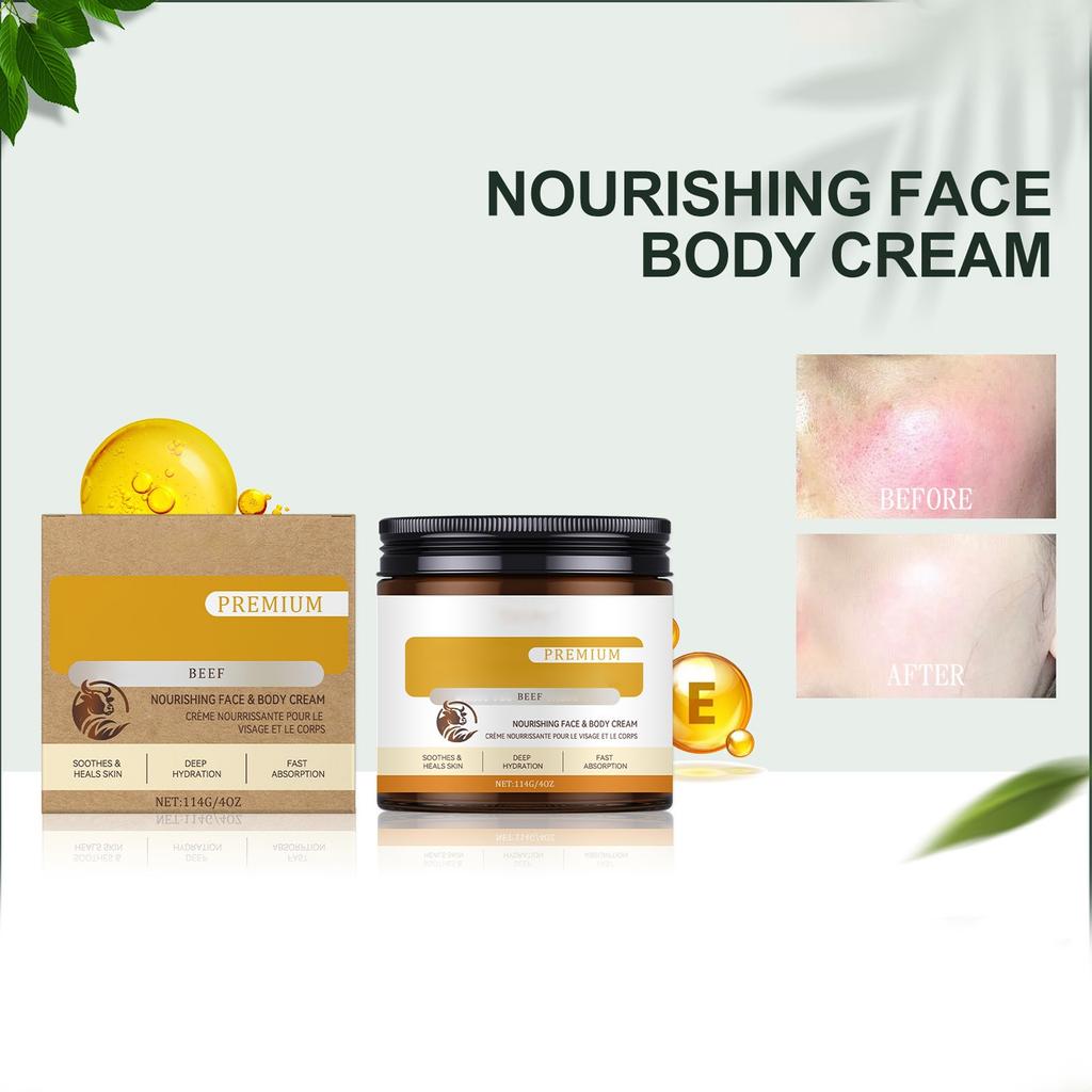 Tallow Cream Cowfat Face Cream Nourishes And Tender Skin, Repairs And Soothe The Face, Moisturize And Tighten The Skin 114g