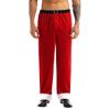 Mens Santa Claus Pants Christmas Cosplay Costume Red Soft Velvet Long Loose Trousers