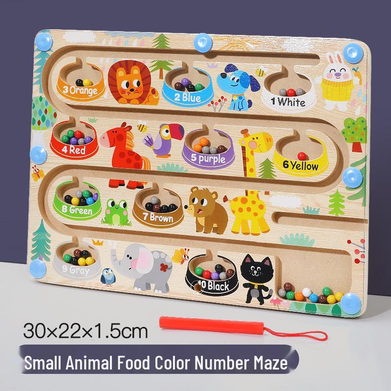 Kids Wooden Magnetic Maze: Pencil Control, Logical Thinking & Concentration Toy for Ages 3-6