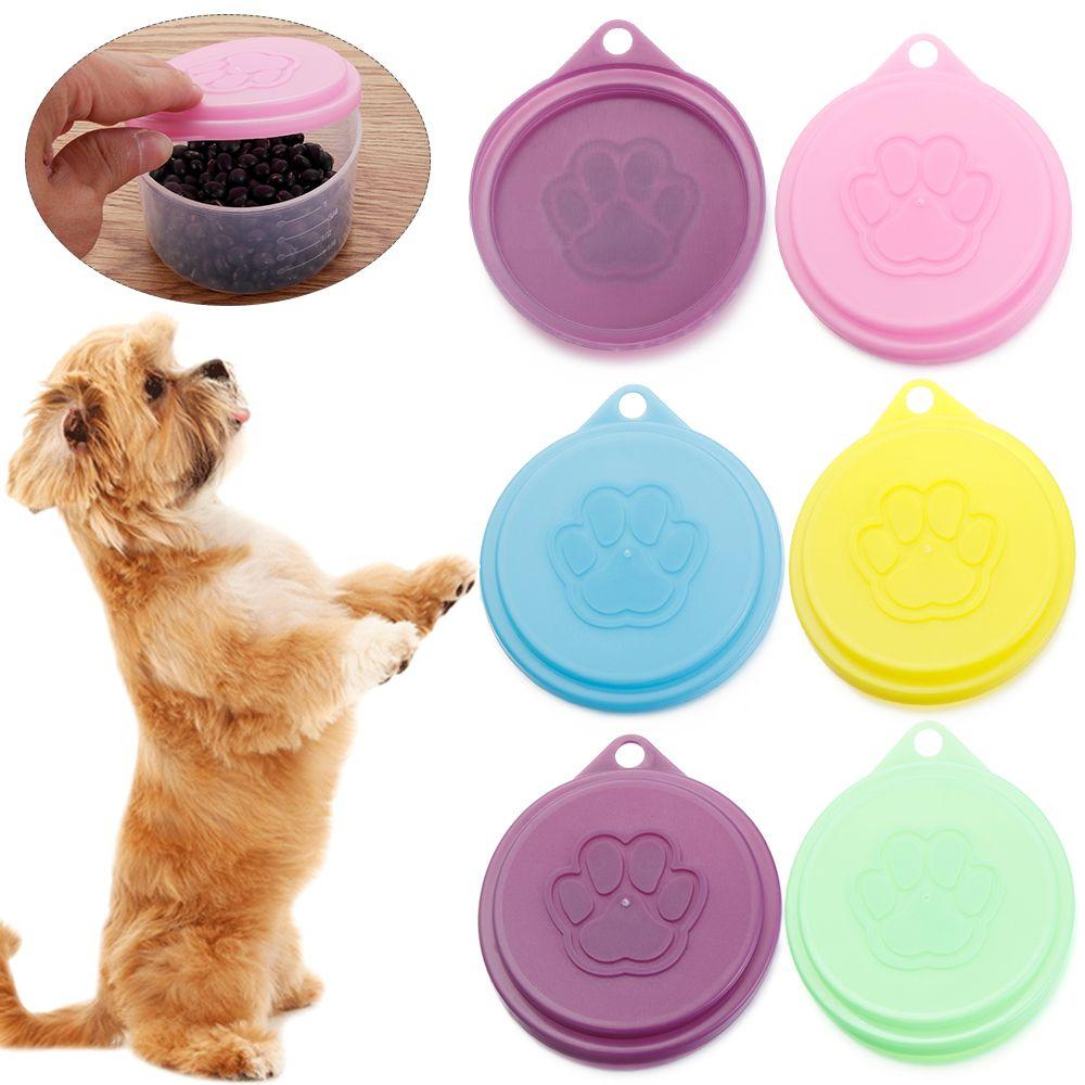 

New Cat paw Keep Fresh Pet supplies Food Tin Cover Cans Cap Plastic Lids 3pcs