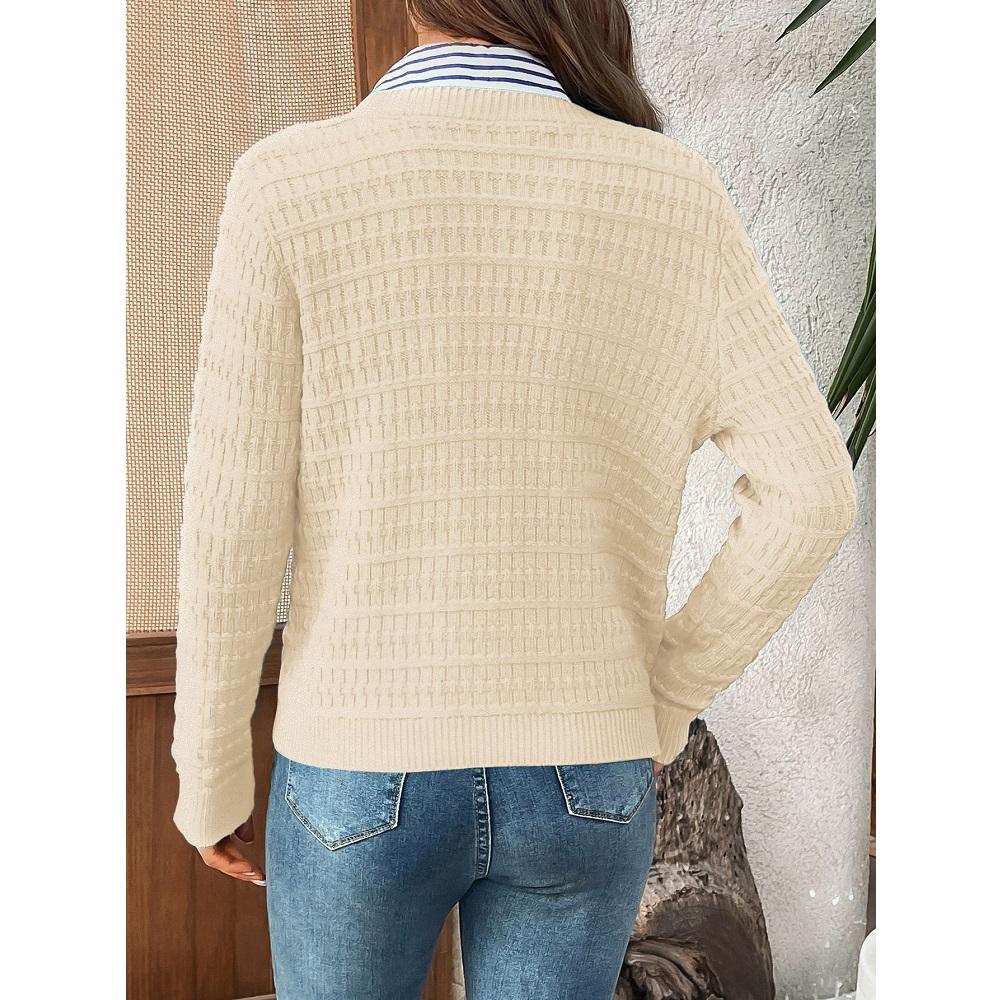 Women Autumn Knitted Cardigans Jackets Office Ladies Solid Color Long Sleeve Sweater Outerwear Coats
