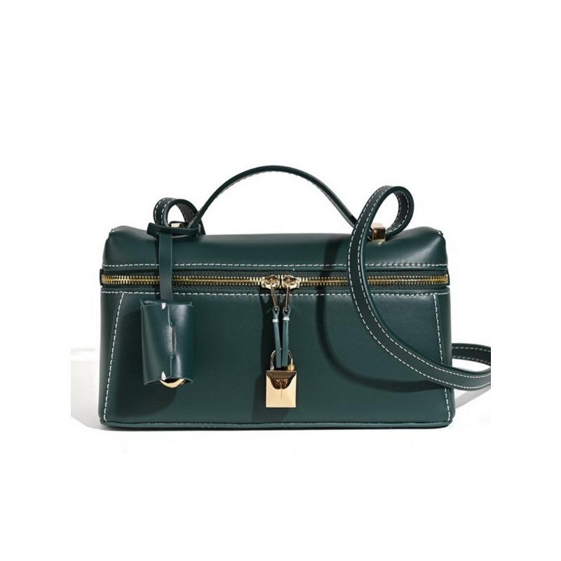 New lunch box bag, cowhide leather women's bag, messenger bag, shoulder bag, underarm bag.