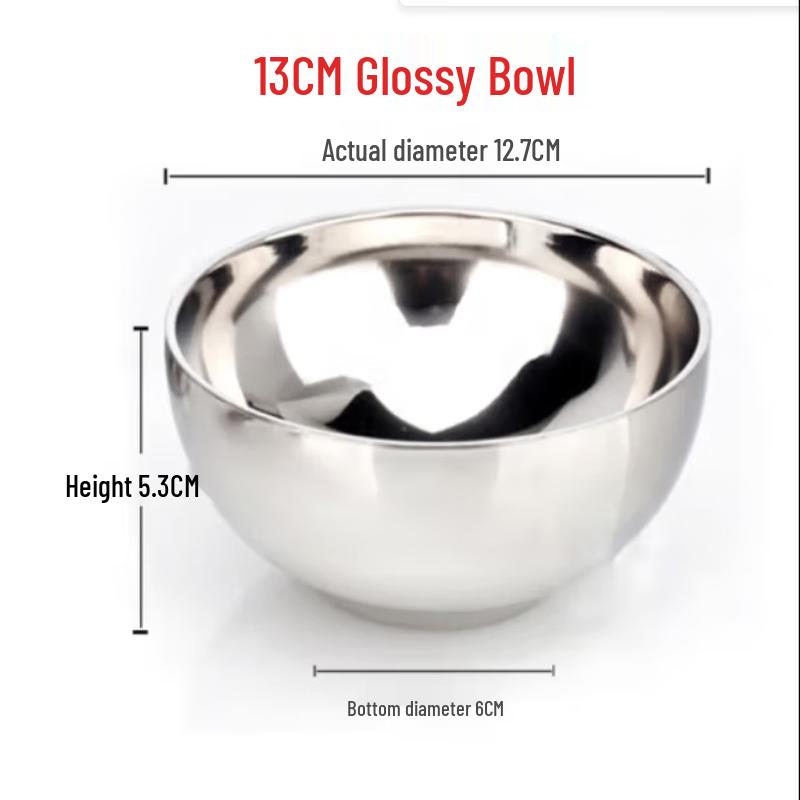 SIFAR 304 Stainless Steel Double-Layer Insulated Rice Bowl (10-Pack)