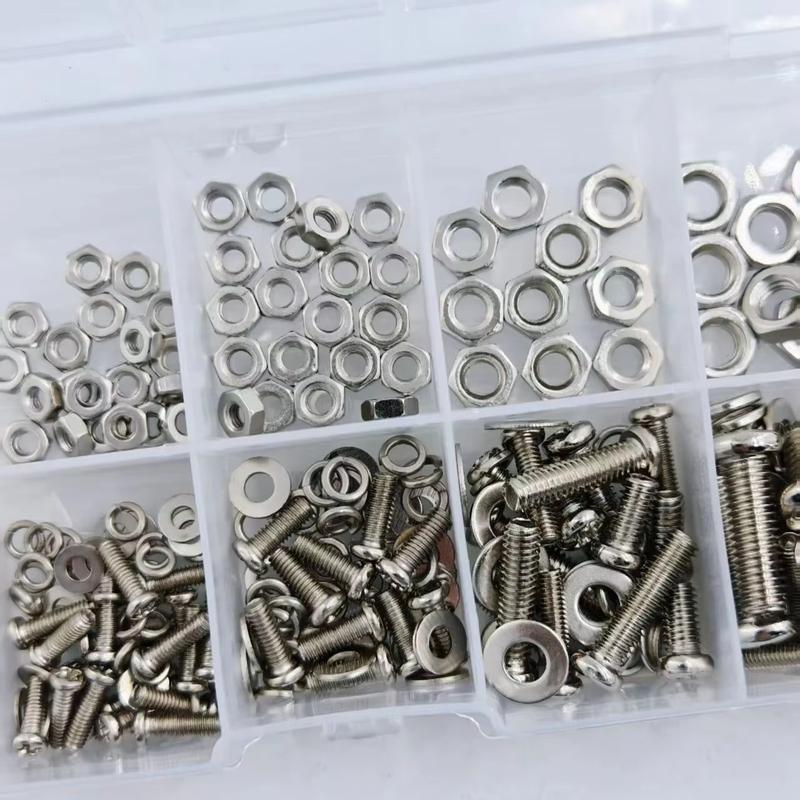 320pcs Premium Stainless Steel Screw and Nut Assortment Kit - Corrosion-Resistant, Snap-in Nuts, M2 To M5 Sizes - Ideal for DIY