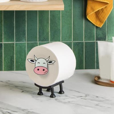 Toilet Paper Holder Funny Cow Design Easy Assembly Universal Toilet Roll Holder Paper Organizer Bathroom Decoration