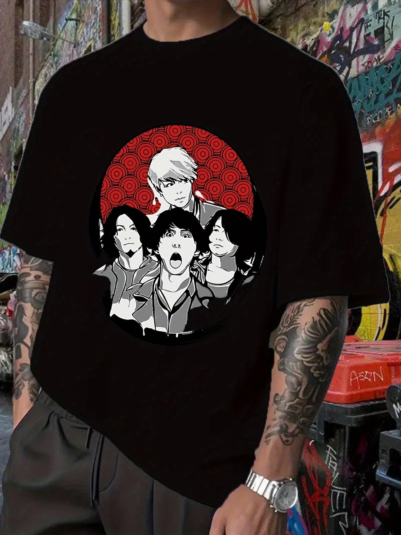 Rock Band Graphic T-shirt - Black Band Members Print Tee XXXL