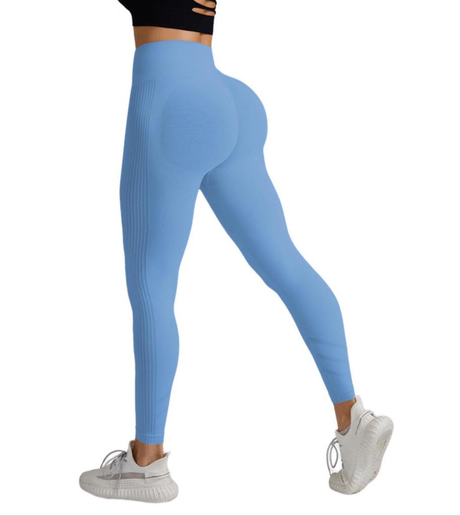 High-Waist Tummy Control Peach Hip Nude Yoga Pants - Breathable, Solid Color for Women