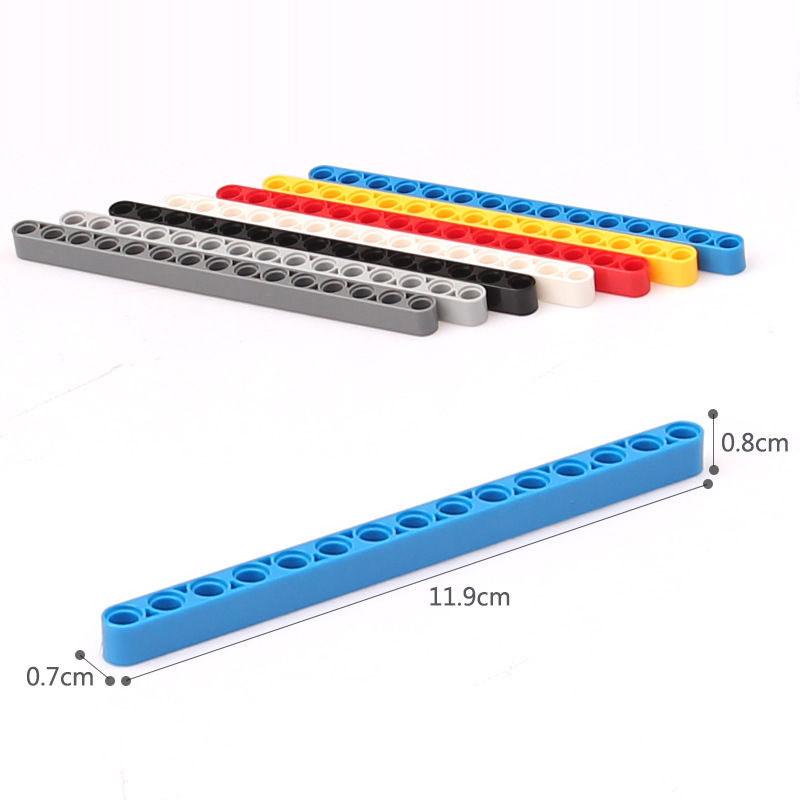 Construction Blocks Technical DIY Liftarm Thick 1x15 Hole Arm Bricks Works With MOC Parts Instructive 64871 32278 Assemble Particles