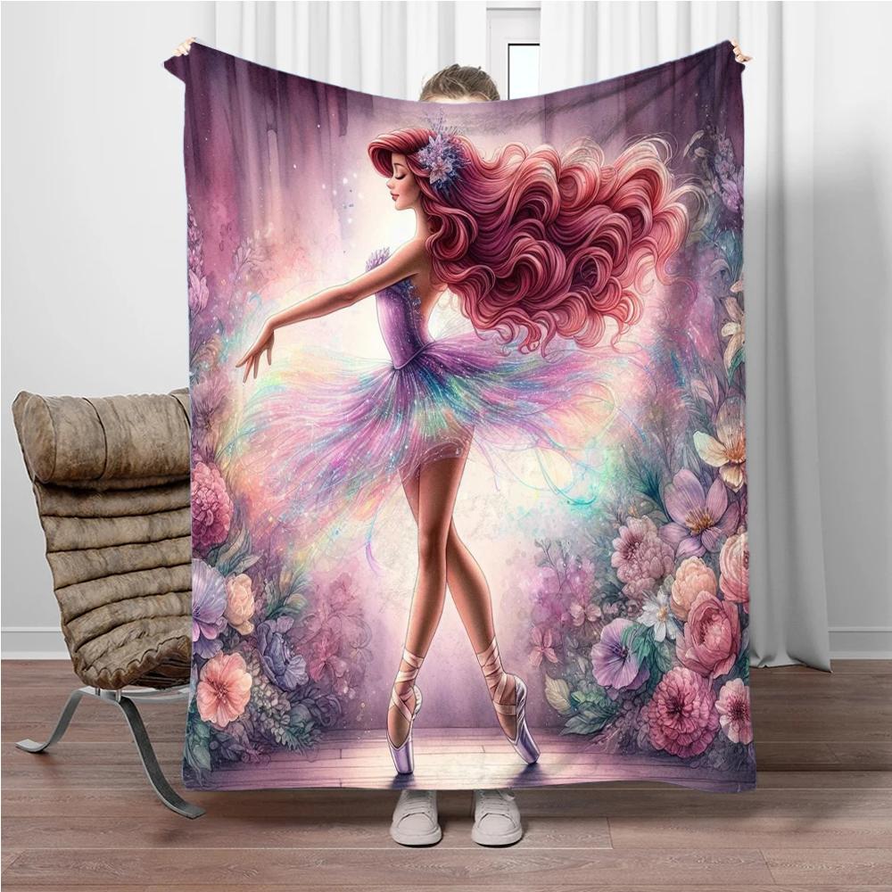 

Cartoon Anime Ballerina Princess Flannel Blanket Soft Keep Warm Throw Blanket Blanket For Sofa Bed Office Camping Travelling 75x90cm